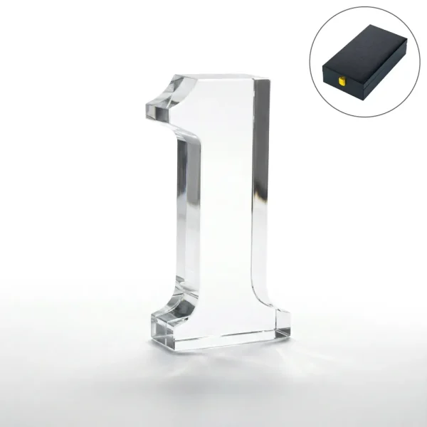Crystal Glass Trophy in Number One Shape
