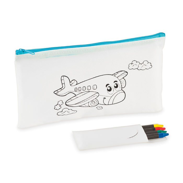 Pencil Case with crayons