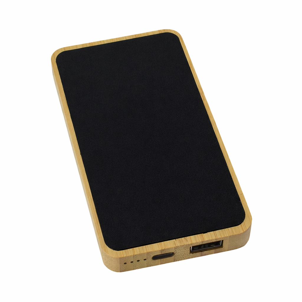 Bamboo Power Bank Light Up Logo