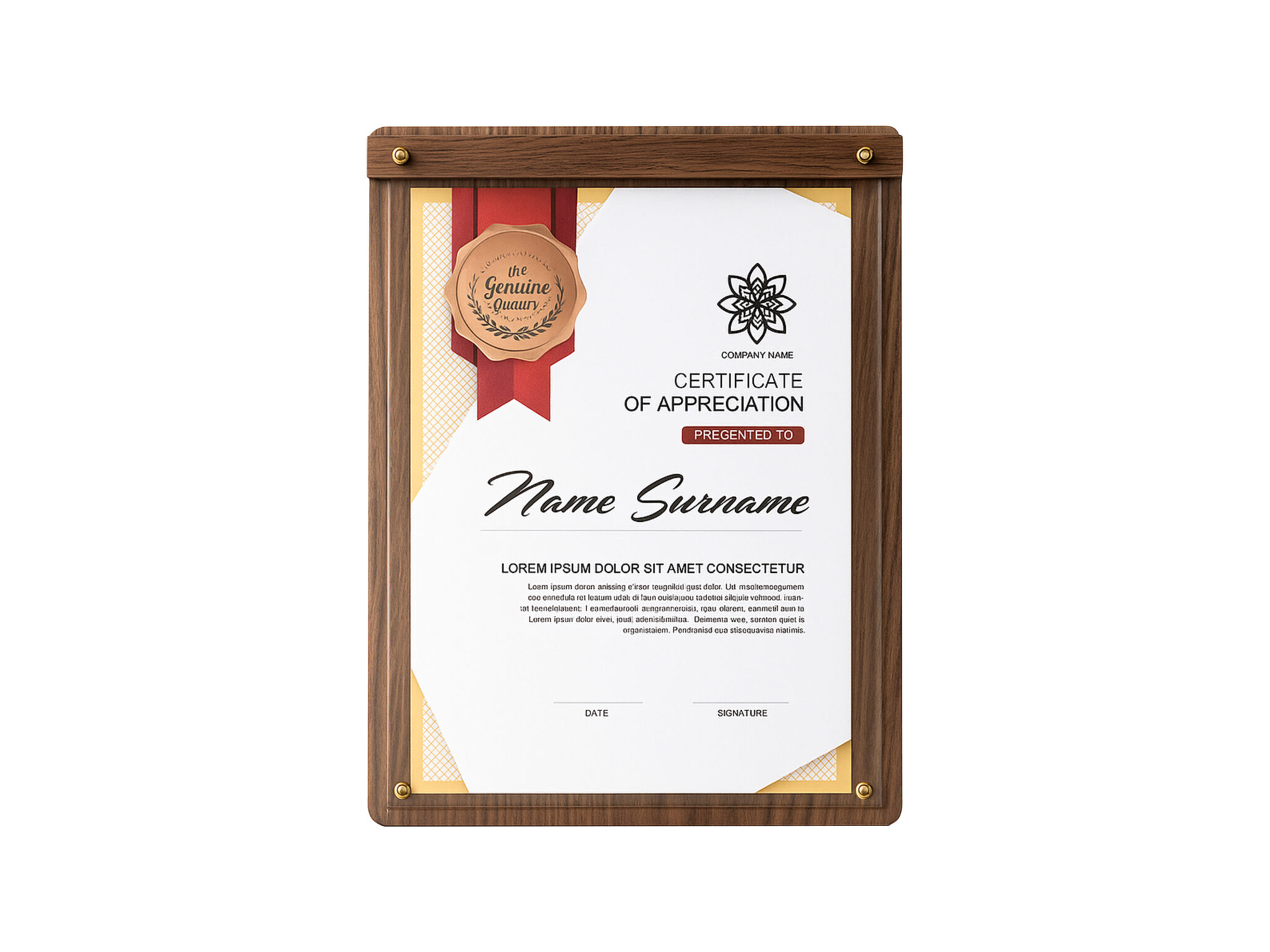 Premium Wooden Certificate Holder